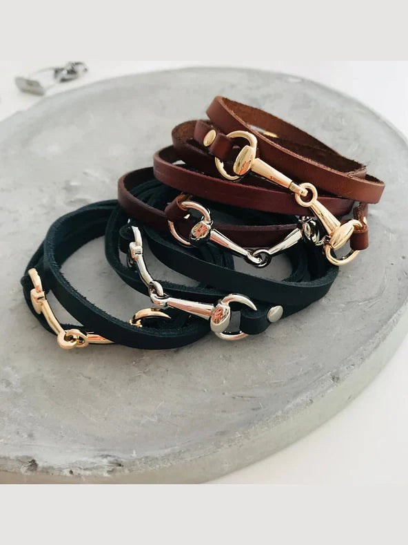 Leather Snaffle Bracelet