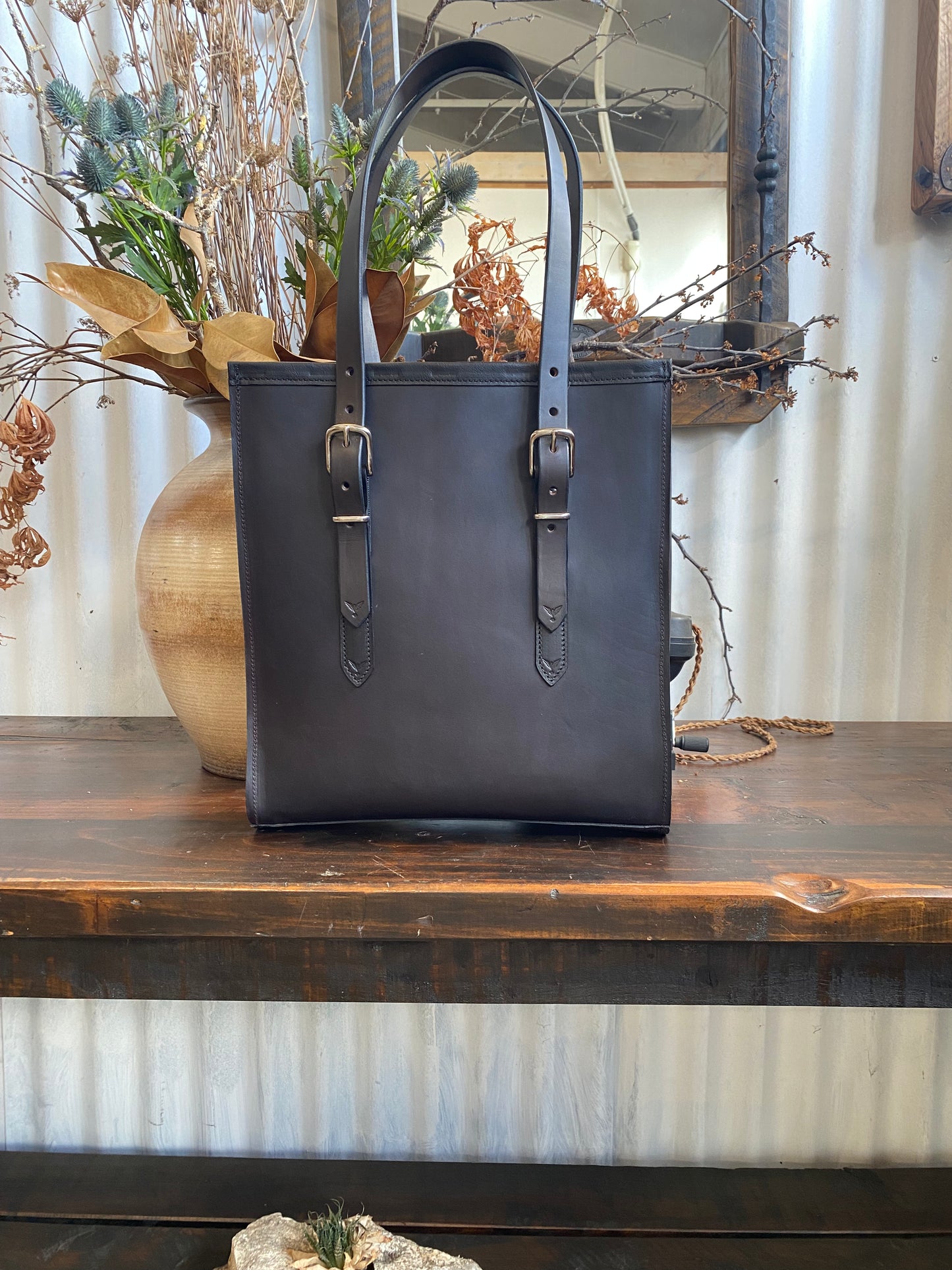 Havana NZ leather with silver hardware