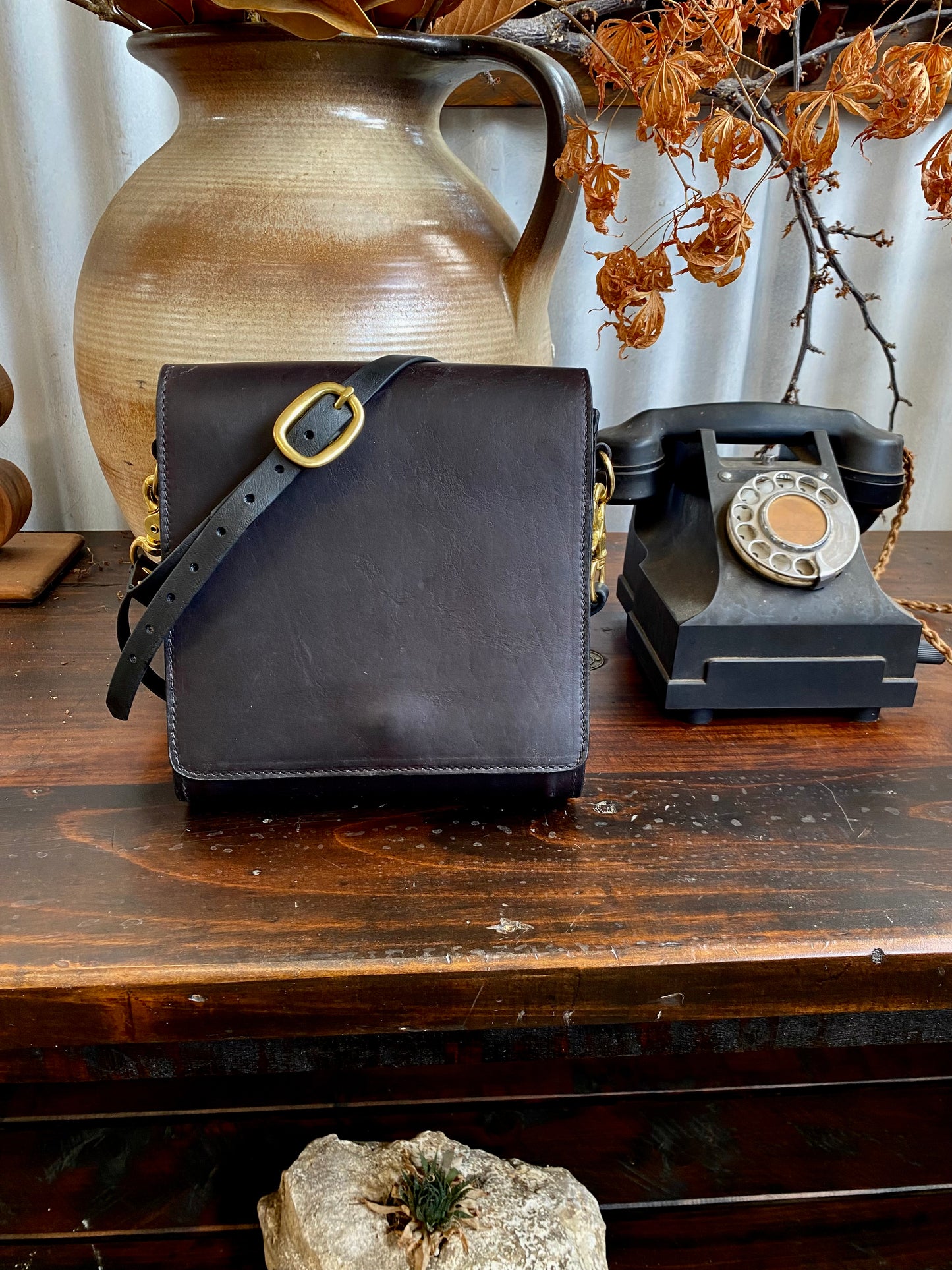 Havana NZ leather on brass hardware