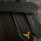 Havana leather with plain embossed font 