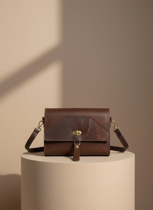 Whisky brown with gold hardware 