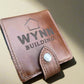 Tan NZ leather wallet with laser engraved logo - SAMPLE. 