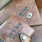 Matching personalised leather wallet and laptop case - example 