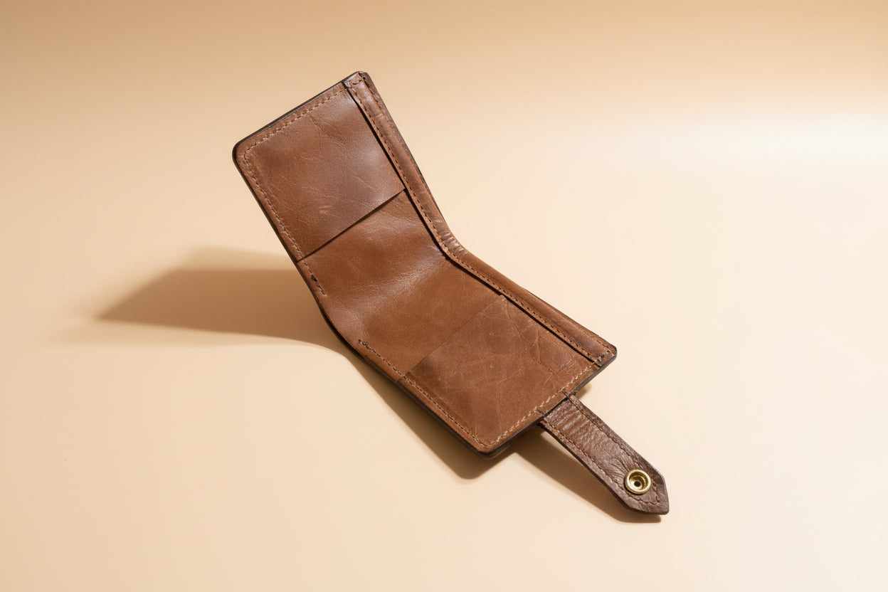 New Zealand leather wallet. Inside view. 