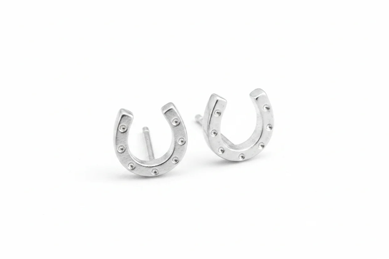 Stirling Silver Horse Shoe Stud Earrings