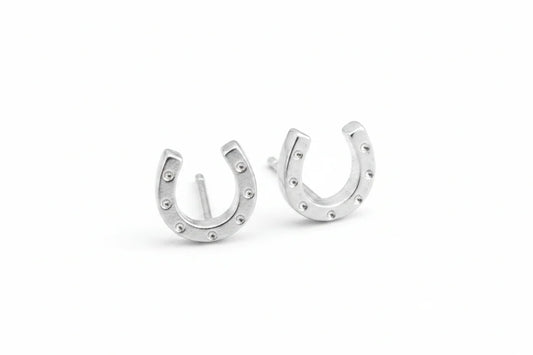Stirling Silver Horse Shoe Stud Earrings
