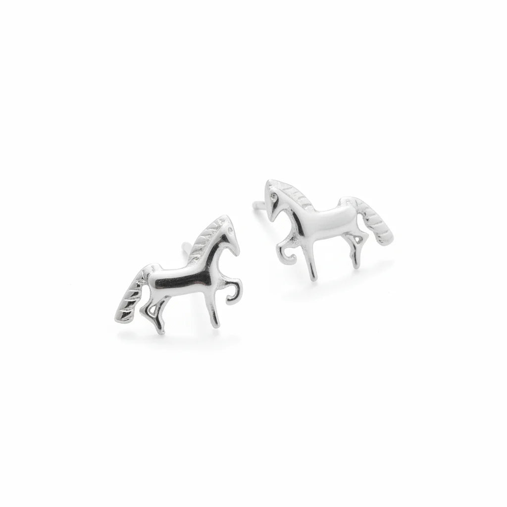 Stirling Silver Pony Studs