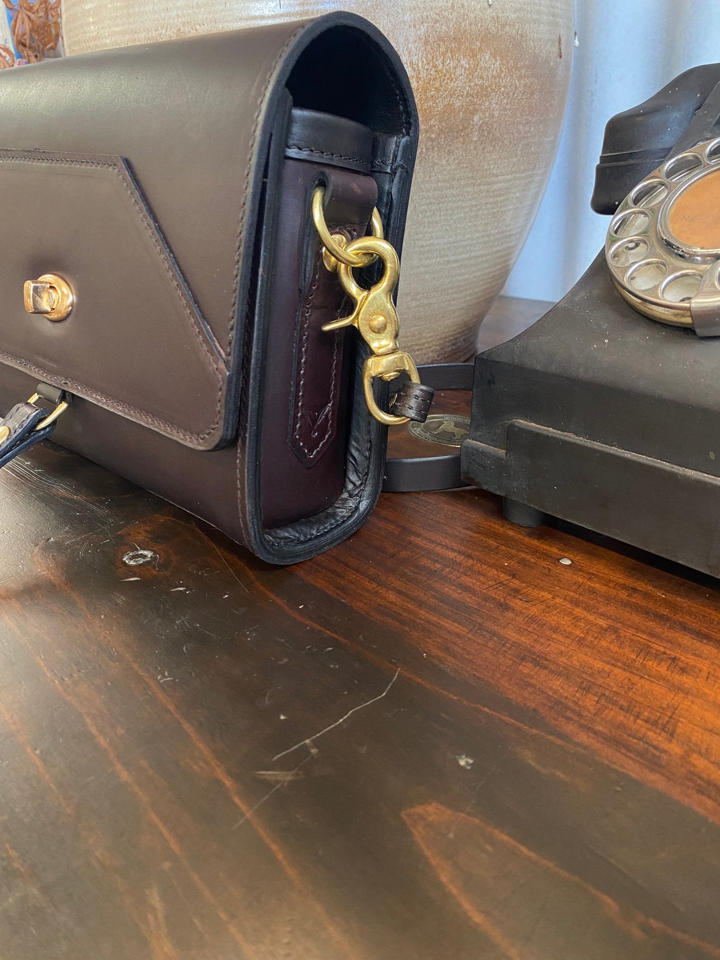 Havana NZ leather with gold hardware