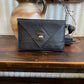 Havana NZ leather Laptop case with silver closure.