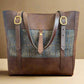 Walnut NZ leather with gret tweed on brass hardware 