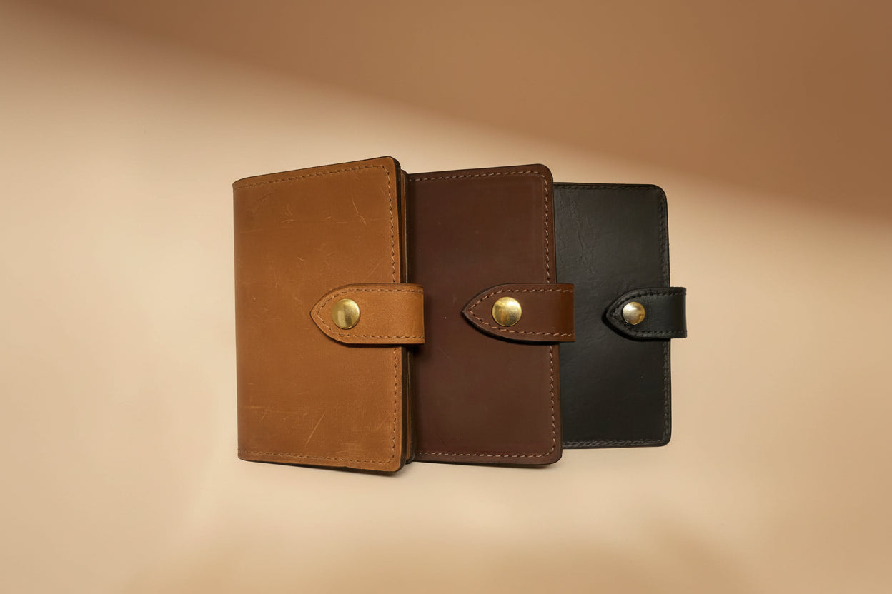 Scotch, Walnut and Havana New Zealand Leather Passport Holders. 