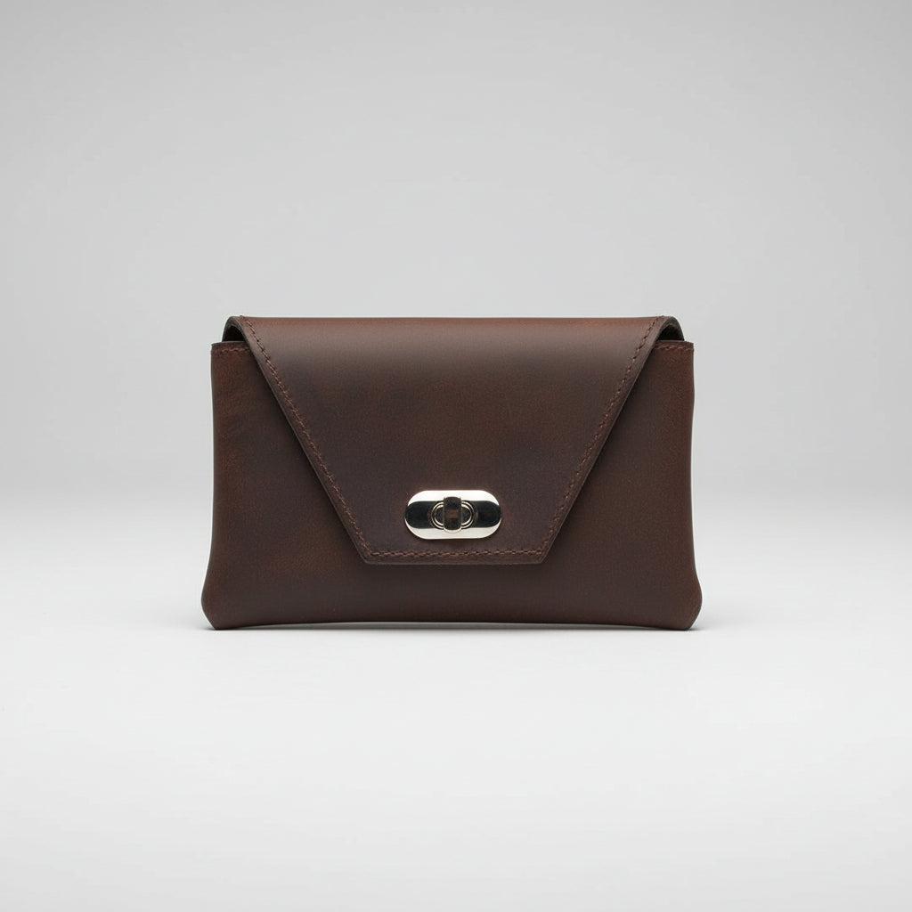 Walnut NZ Leather with Silver Hardware belt bag 