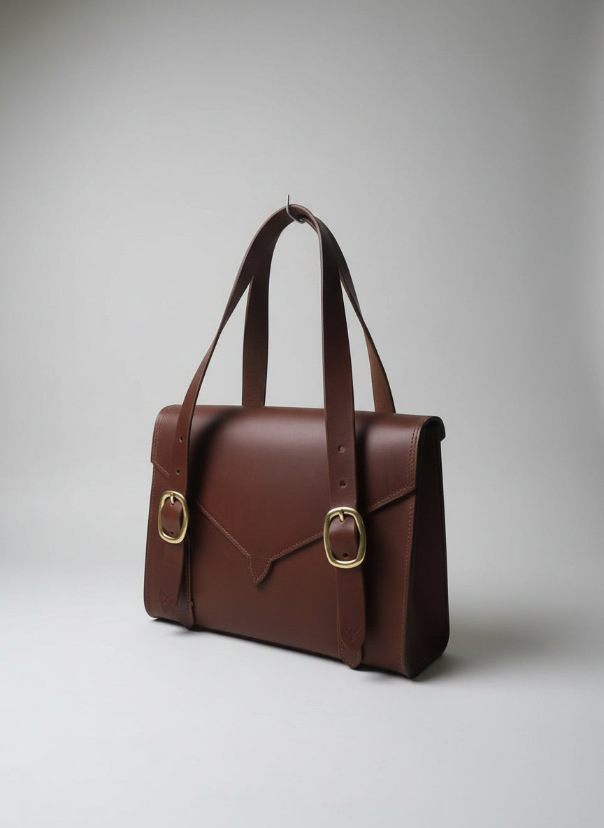 Back view of scotch NZ leather with gold fittings 